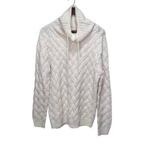 Pull  Bear Cream Fishermans Turtleneck Sweater Size Medium